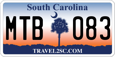 SC license plate MTB083
