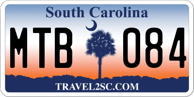 SC license plate MTB084