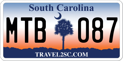 SC license plate MTB087