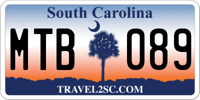 SC license plate MTB089