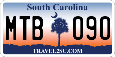 SC license plate MTB090