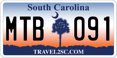 SC license plate MTB091