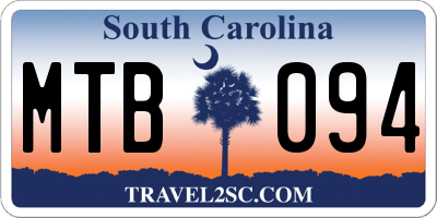 SC license plate MTB094