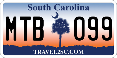 SC license plate MTB099