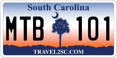 SC license plate MTB101