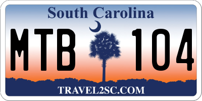 SC license plate MTB104