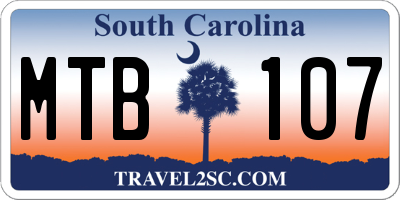SC license plate MTB107