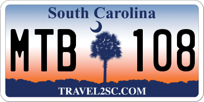 SC license plate MTB108