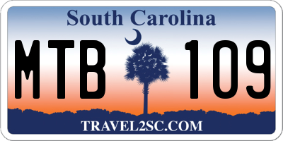 SC license plate MTB109