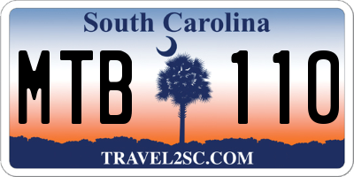 SC license plate MTB110