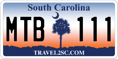 SC license plate MTB111