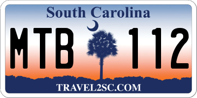 SC license plate MTB112