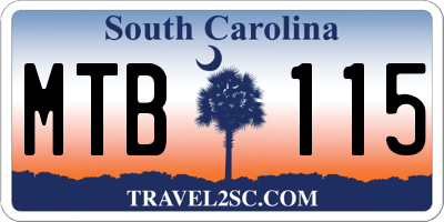 SC license plate MTB115
