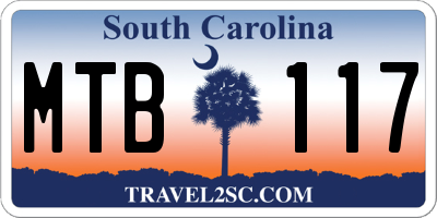 SC license plate MTB117