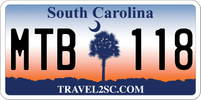 SC license plate MTB118