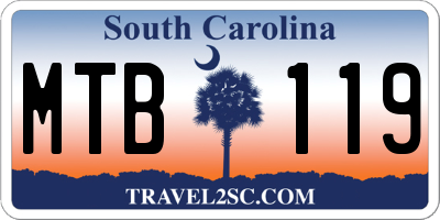 SC license plate MTB119