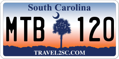 SC license plate MTB120