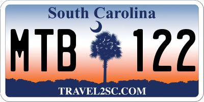 SC license plate MTB122