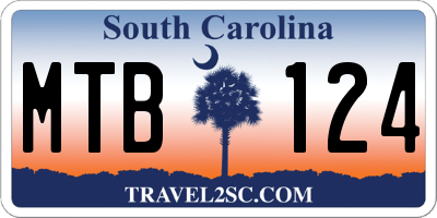 SC license plate MTB124