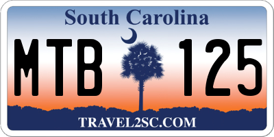 SC license plate MTB125