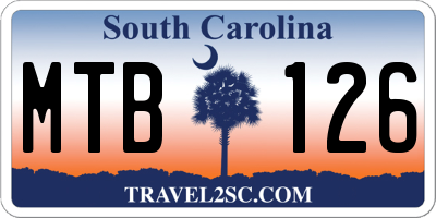 SC license plate MTB126