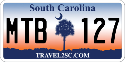 SC license plate MTB127