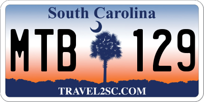 SC license plate MTB129