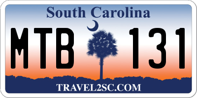 SC license plate MTB131