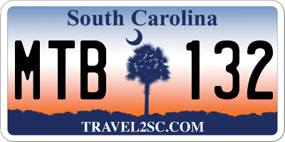 SC license plate MTB132