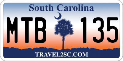 SC license plate MTB135