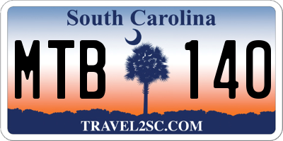 SC license plate MTB140