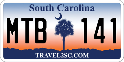 SC license plate MTB141