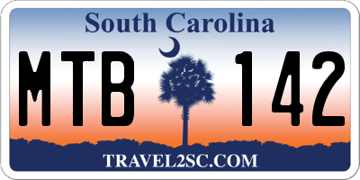 SC license plate MTB142