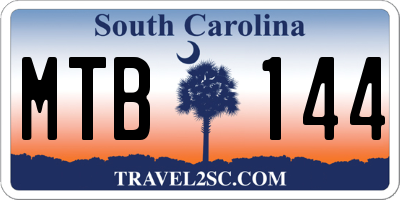 SC license plate MTB144