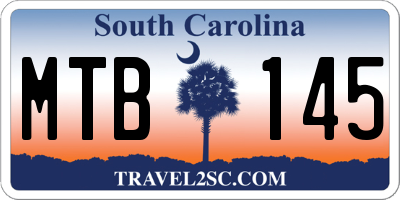 SC license plate MTB145
