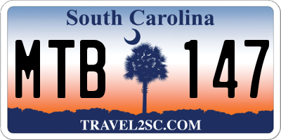 SC license plate MTB147