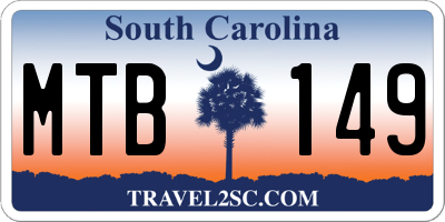 SC license plate MTB149