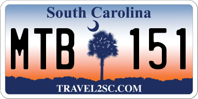 SC license plate MTB151