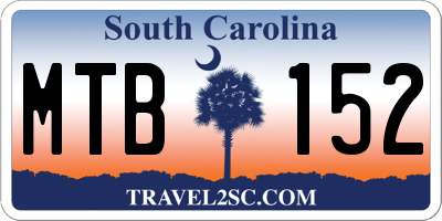 SC license plate MTB152