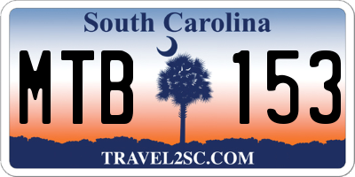 SC license plate MTB153