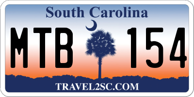 SC license plate MTB154