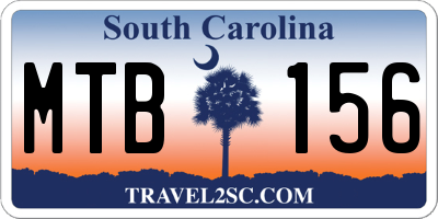SC license plate MTB156