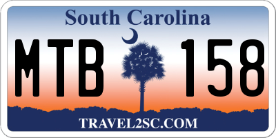 SC license plate MTB158