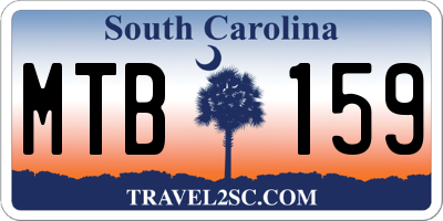 SC license plate MTB159
