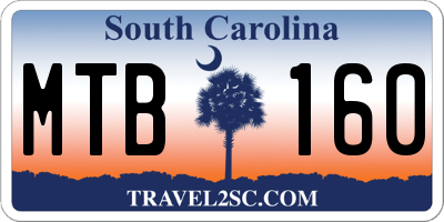 SC license plate MTB160