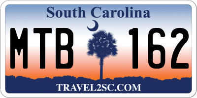SC license plate MTB162