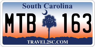 SC license plate MTB163
