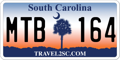SC license plate MTB164