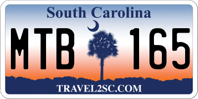 SC license plate MTB165