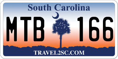 SC license plate MTB166